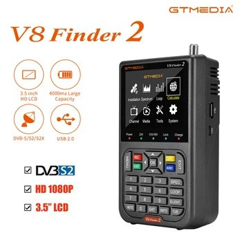 Satellite Finder V8, Detector de sinal digital, receptor, tela LCD para ajustar, TV satélite, FTA, DVB-S, S2, S2X