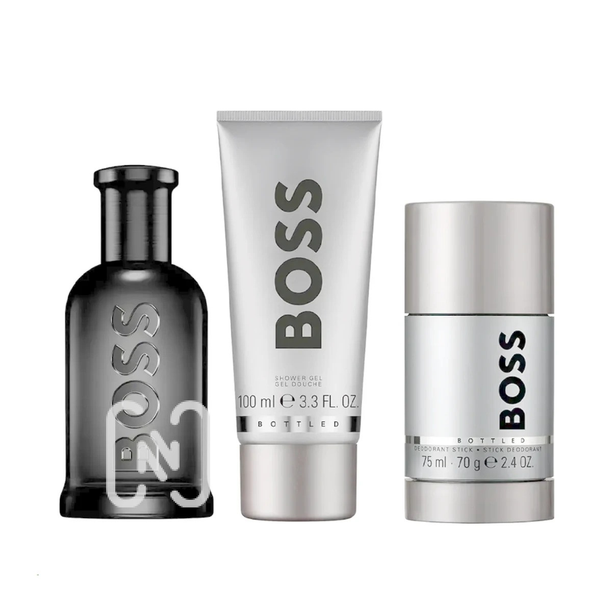 Kit Boss Bottled Hugo Boss Parfum Perfume Masculino - 100ml + Gel De Banho 100ml + Desodorante 75ml